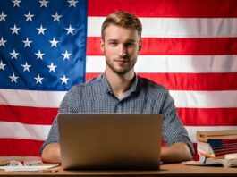 Artigos indefinidos em inglês: quais são e como usar da forma correta? Homem estudando em seu notebook os Artigos indefinidos em inglês