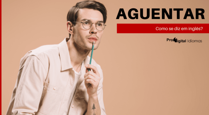 Homem pensando como se diz aguentar em inglês