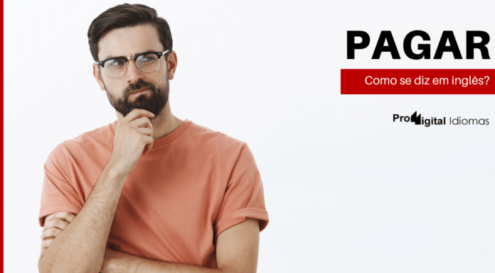 Homem pensando como se diz pagar em inglês