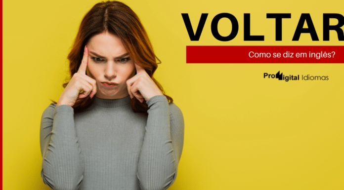 Mulher pensando como se diz VOLTAR em inglês