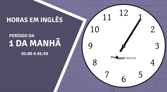 horas em inglês - 1 hora da manhã em inglês