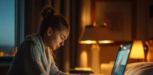 Mulher aumentando o seu vocabulário de artes em inglês